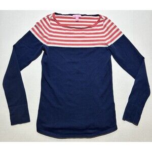 Lilly Pulitzer Maria Stripe Long Sleeve Sweater Blue Pink Pullover Size Medium